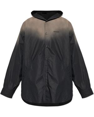Balenciaga 'Oversize' Shirt With A Hood - Black