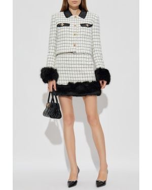 Self-Portrait Tweed Jacket - Natural