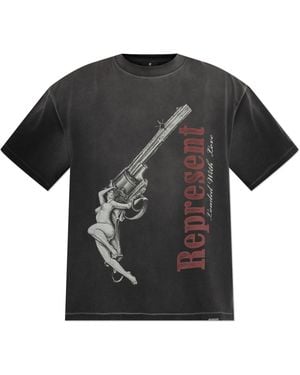 Represent T-Shirt With Print - Black