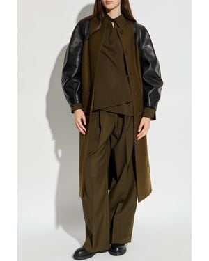 Fendi Wool Pants With Pleats - Green