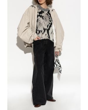 The Attico Jeans With A Slit - Black