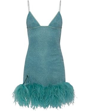 Oséree Feather Dress - Blue