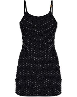 Versace Jeans Couture Short Dress With Appliqués - Black