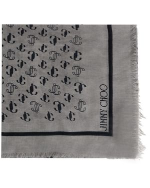 Jimmy Choo Scarf With Monogram - Grey