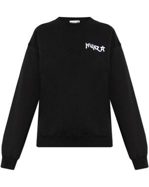 Hunza G Sweatshirt With Embroidered Logo - Black