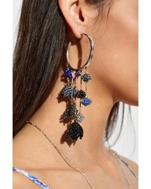 Isabel Marant Single Earring With Shimmering Crystals - Brown