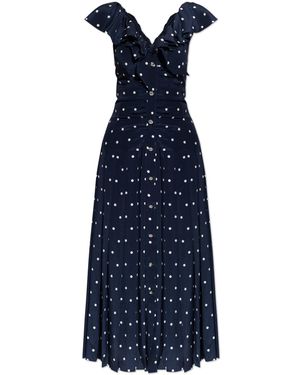 Alessandra Rich Dress With Polka Dot Pattern - Blue