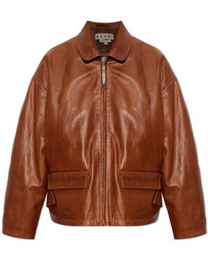 Marni Leather Jacket - Brown