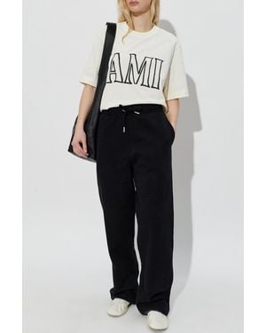 Ami Paris Wide-Leg Sweatpants - Black