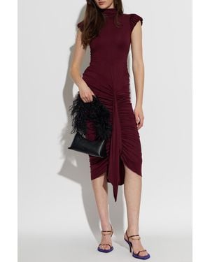 Blumarine Dress With A Stand-Up Collar - Red