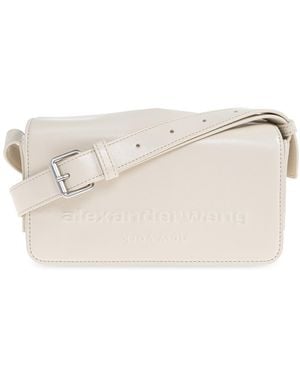 Alexander Wang Shoulder Bag With Logo - Natural