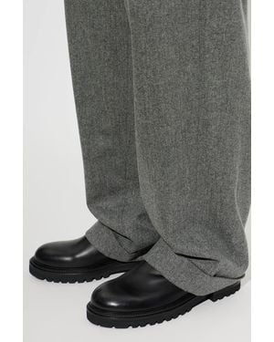 Giorgio Armani Leather Chelsea Boots - Gray