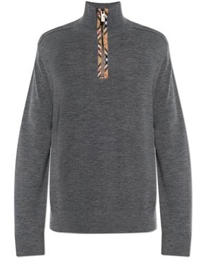 Burberry Wool Jumper 'Cameron' - Grey