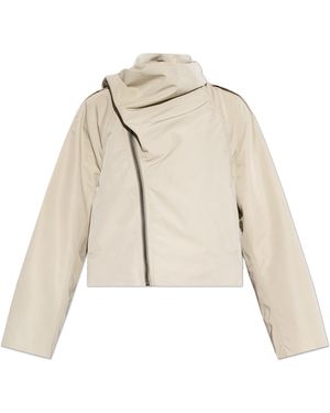 Rick Owens Jacket With Decorative Scarf - Natural