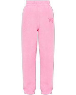 T By Alexander Wang Sweatpants With Logo - Pink