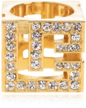 Balmain Ring With Shimmering Crystals - Metallic