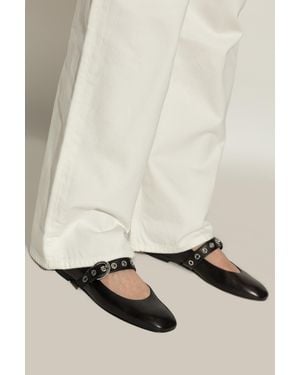 Stuart Weitzman "Ballerina Flats 'Mary Jane' - Natural
