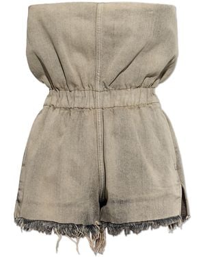 Rick Owens Asymmetrical Cut Jumpsuit - Natural