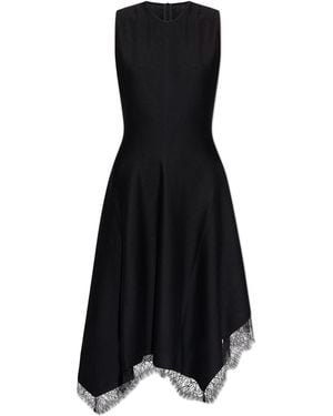 McQueen Asymmetrical Sleeveless Dress - Black