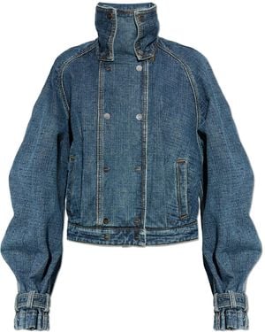 Lanvin Denim Jacket With Stand-Up Collar - Blue