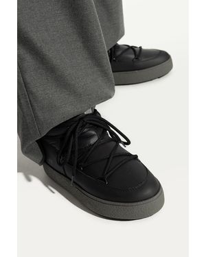 Moon Boot Lace-Up Nylon Snow Boots - Black