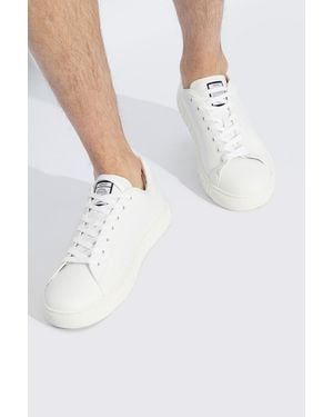 Versace Greca Leather Low-Top Sneakers - White