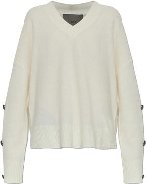 Akep Jumper With Buttons On The Sleeves - White