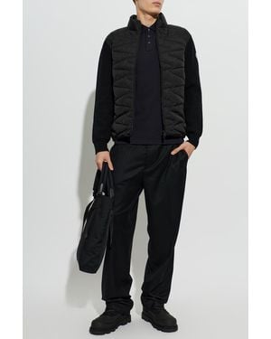 Moncler Polo With Logo Patch - Black