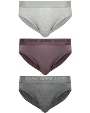 Skims Three-Pack Of Briefs - Grey