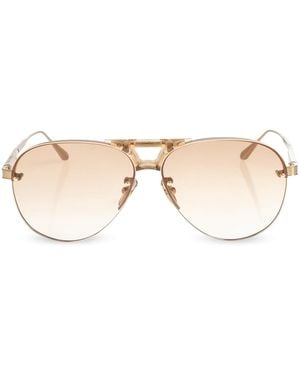 Linda Farrow "Taya" Sunglasses - Natural
