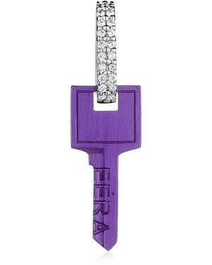 Eera Single Earring 'Key Small' - Purple