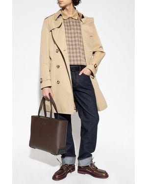 Burberry Double-Breasted Trench Coat With Belt 'Kensington' - Natural