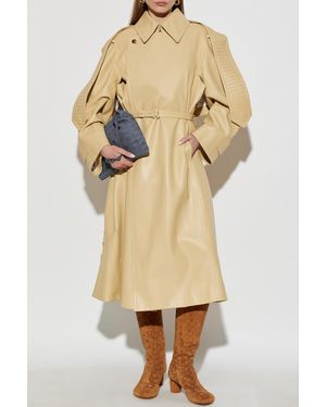 Bottega Veneta Leather Trench Coat - Natural
