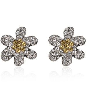 Marni Earrings With Shimmering Crystals - Metallic