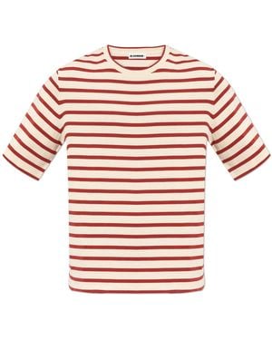 Jil Sander T-Shirt With A Striped Pattern - Red