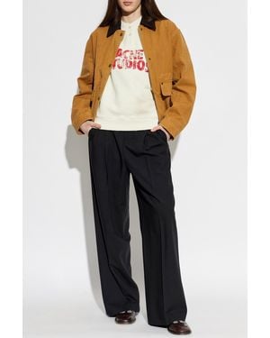 Acne Studios Jacket With Leather Collar - Black