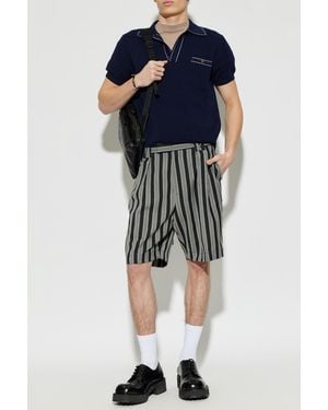 Versace Striped Pattern Shorts - Blue