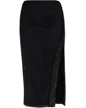 Self-Portrait Skirt With Shimmering Appliqués - Black