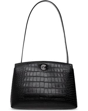 Liffner Leather Bag 'Pushlock Croc' - Black