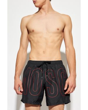 Moschino Swim Shorts With Logo - Black