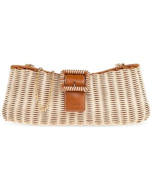 Rodo Clutch Bag With Logo - Natural