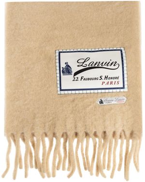 Lanvin Wool Scarf With Logo - White
