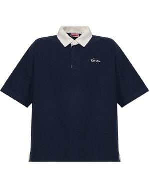KENZO Polo With Embroidered Logo - Blue