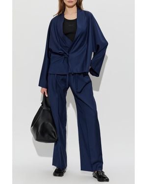 KENZO Wool Wide-Leg Pants - Blue