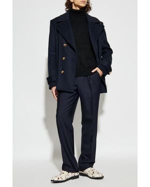 Etro Wool Pleated Pants - Blue