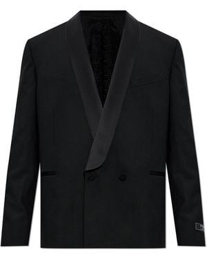 Balmain Wool Double-Breasted Blazer - Black