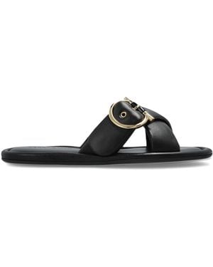 Ferragamo Leather Slides 'Elyzia' - Black