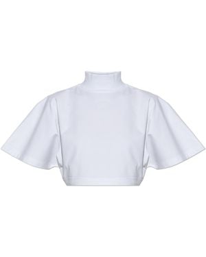 Alaïa Short Top With Turtleneck - White