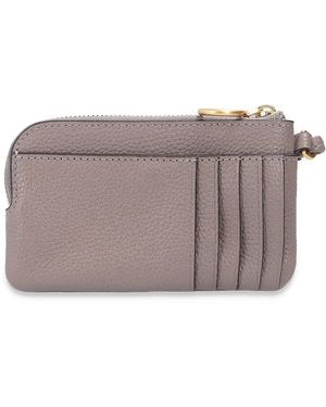 Tory Burch Perry Leather Card Case - Gray