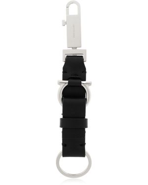 Ferragamo Keychain With Engraved Logo - Black